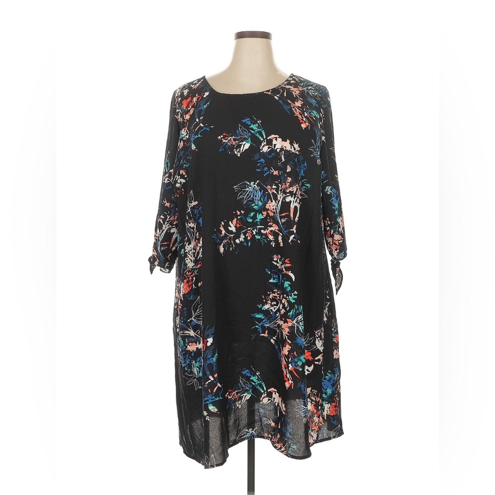 EVRI Black Dress with Floral Accents